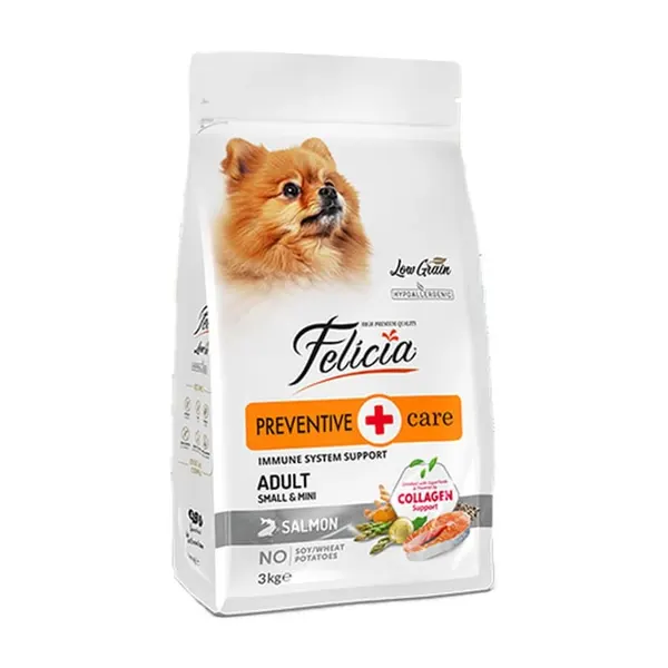 Felicia 3 kg Kolajenli Somonlu Az Tahıllı Small/Mini Yetişkin Köpek Maması
