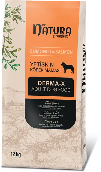 New Natura ML Breed Adult Dog 25/14 Salmon 12 kg Derma X